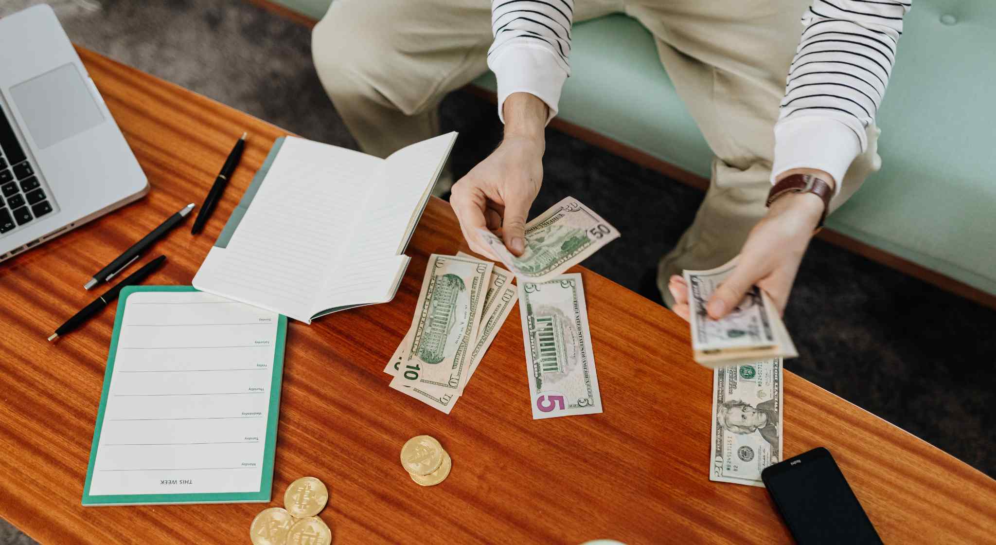 money on table